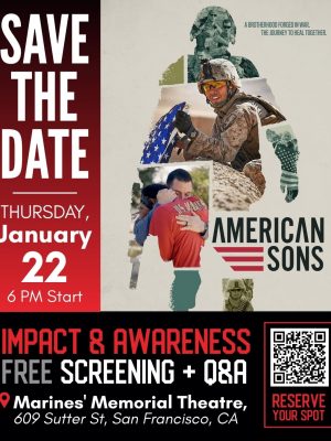 Poster for American Sons at the Marine Memorial Theater 1.22.26
